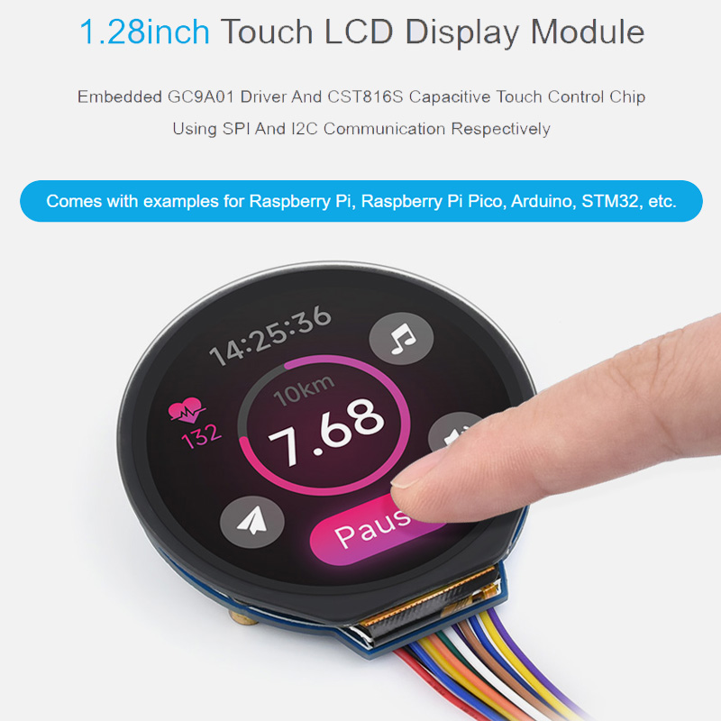 I2C Lcd Display - 1.28 بوصة تعمل باللمس وحدة عرض