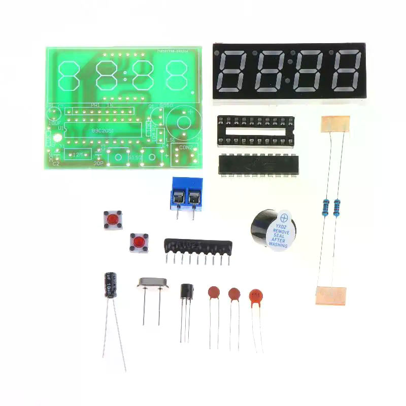 Diy Electronics Workshop - طقم ساعة رقمية LED للتركيب الذاتي،