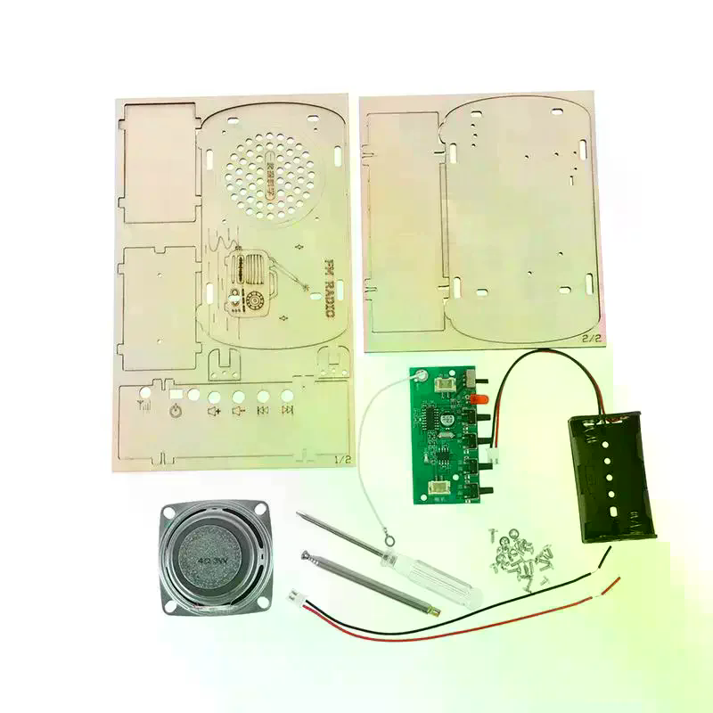 Diy Electronics Projects For Students - مجموعة راديو FM خشبية للتجميع الذاتي،