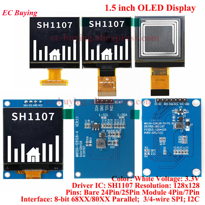 I2C Lcd Display - شاشة عرض OLED LCD بيضاء مقاس