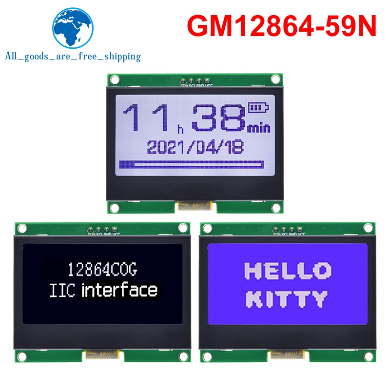 1/3 قطعة 12864 IIC وحدة LCD 12 - مراجعة I2C Lcd Display وسعره