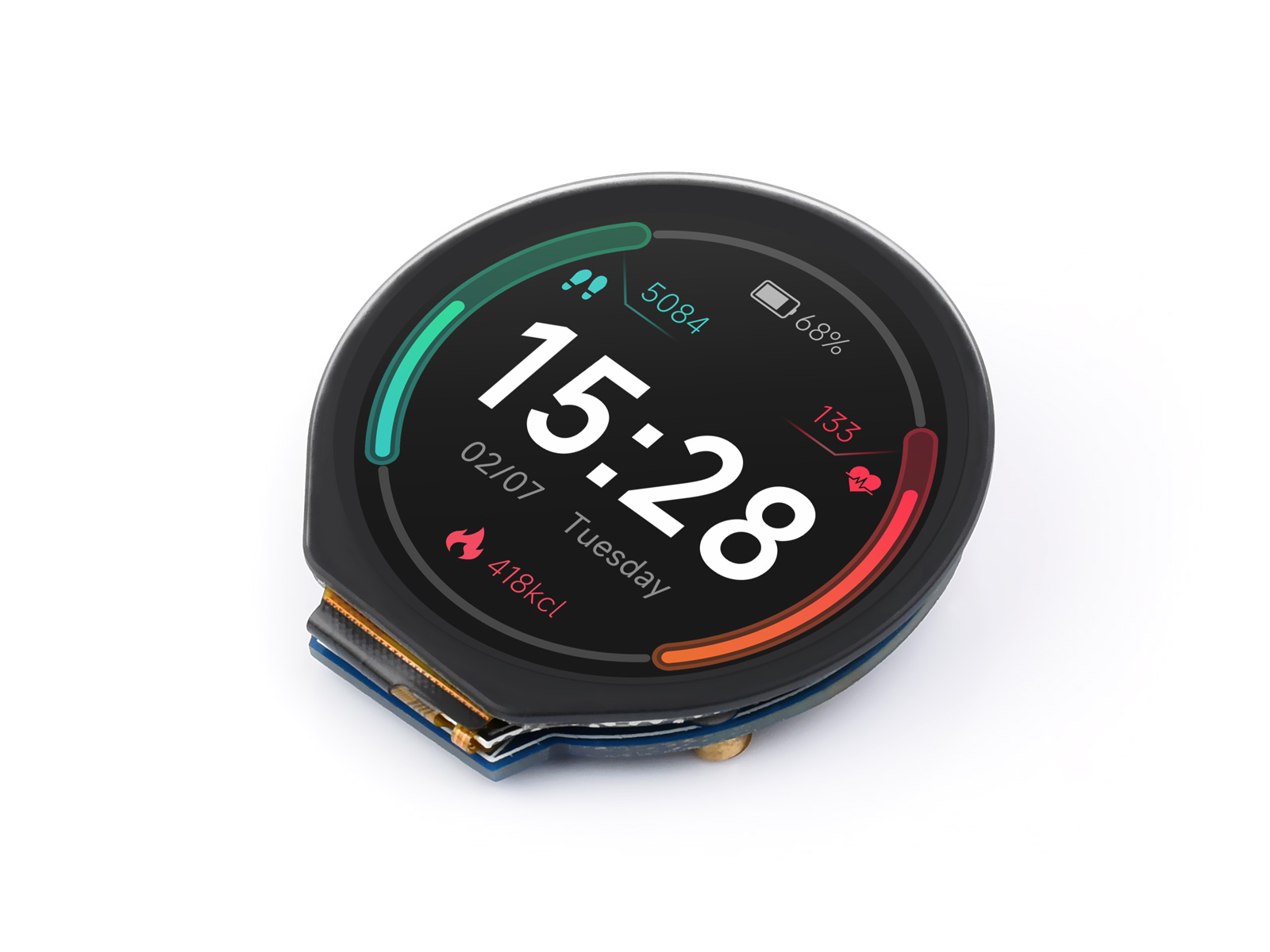 وحدة عرض LCD مستديرة مقاس 1.28 - مراجعة I2C Lcd Display وسعره
