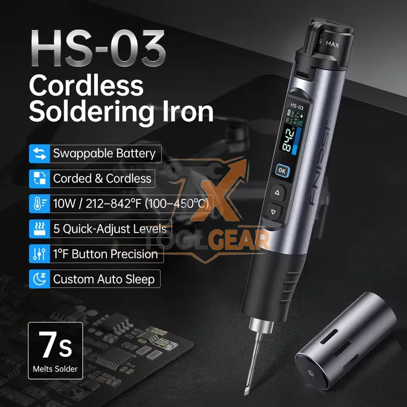 طقم لحام لاسلكي HS-03 مع رؤوس  - مراجعة Soldering Iron Kit وسعره