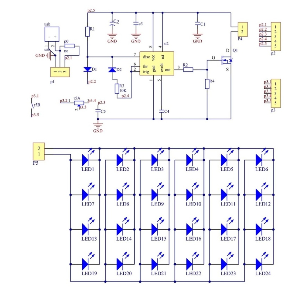 NE555 لمصباح مكتب LED بتقنية P - مراجعة Diy Electronics Desk وسعره