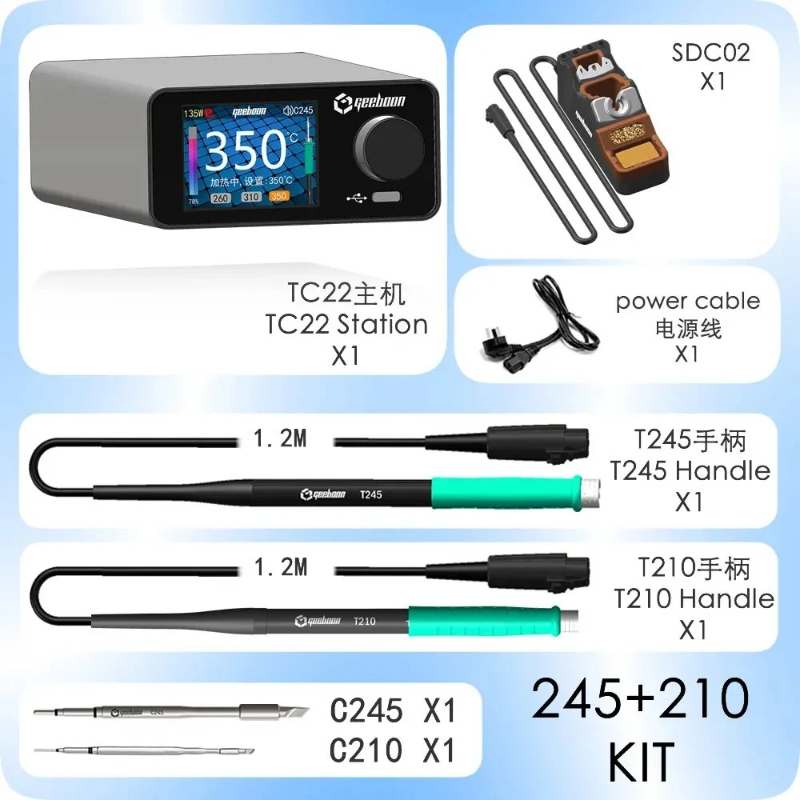 طقم محطة لحام GEEBOON TC22 بقو - مراجعة Soldering Iron Kit وسعره