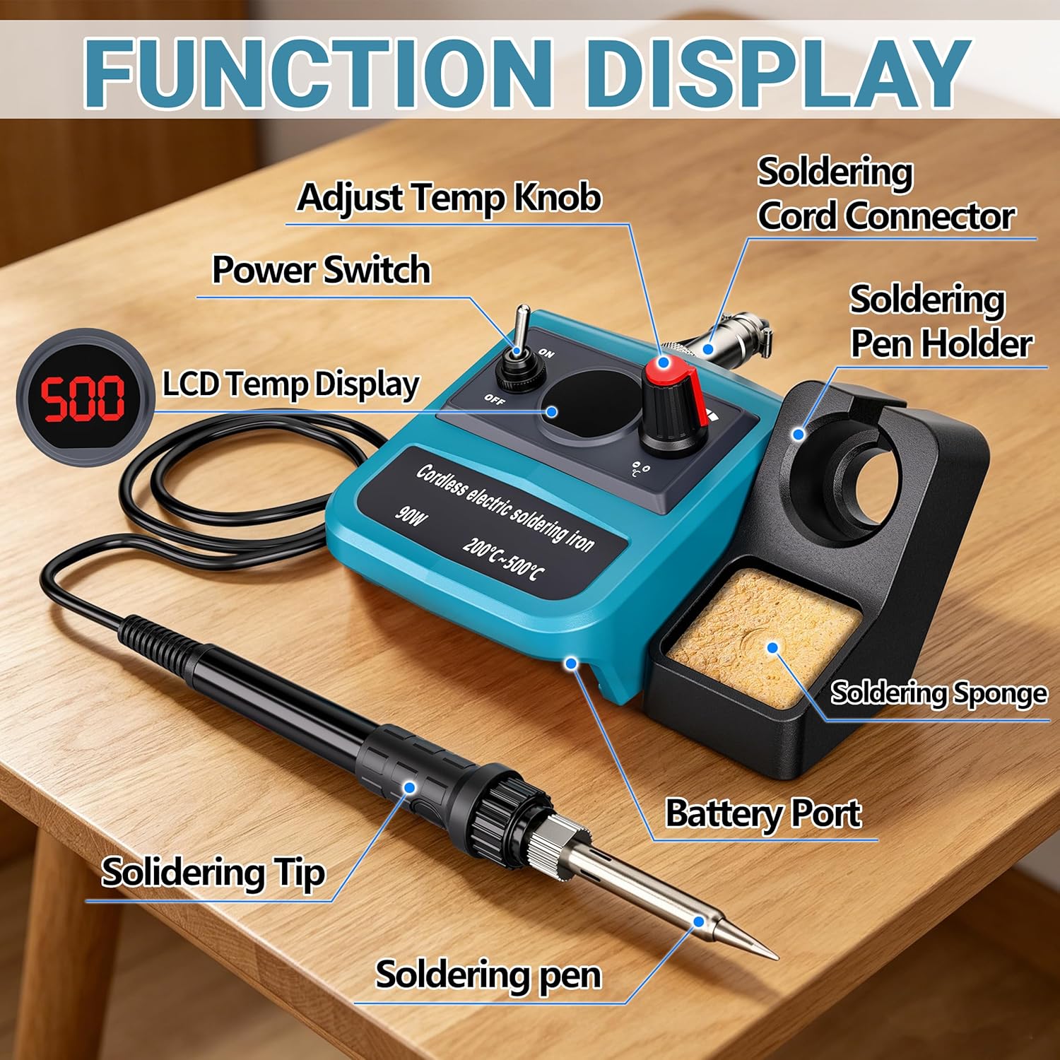 طقم لحام رقمي لاسلكي بقوة 90 و - مراجعة Soldering Iron Kit وسعره