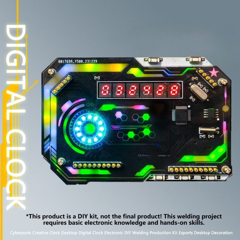 طقم ساعات طاولة رقمية للتركيب  - مراجعة Diy Electronics Desk وسعره