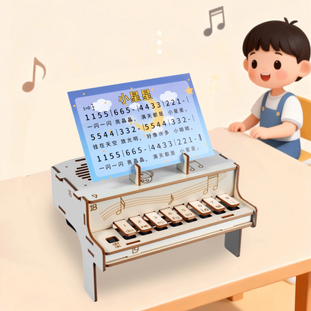 نموذج بيانو إلكتروني خشبي للتج - مراجعة Diy Electronics For Kids وسعره