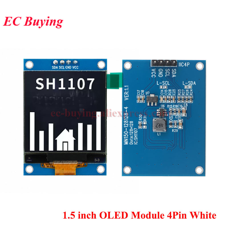 شاشة عرض OLED LCD بيضاء مقاس 1 - مراجعة I2C Lcd Display وسعره