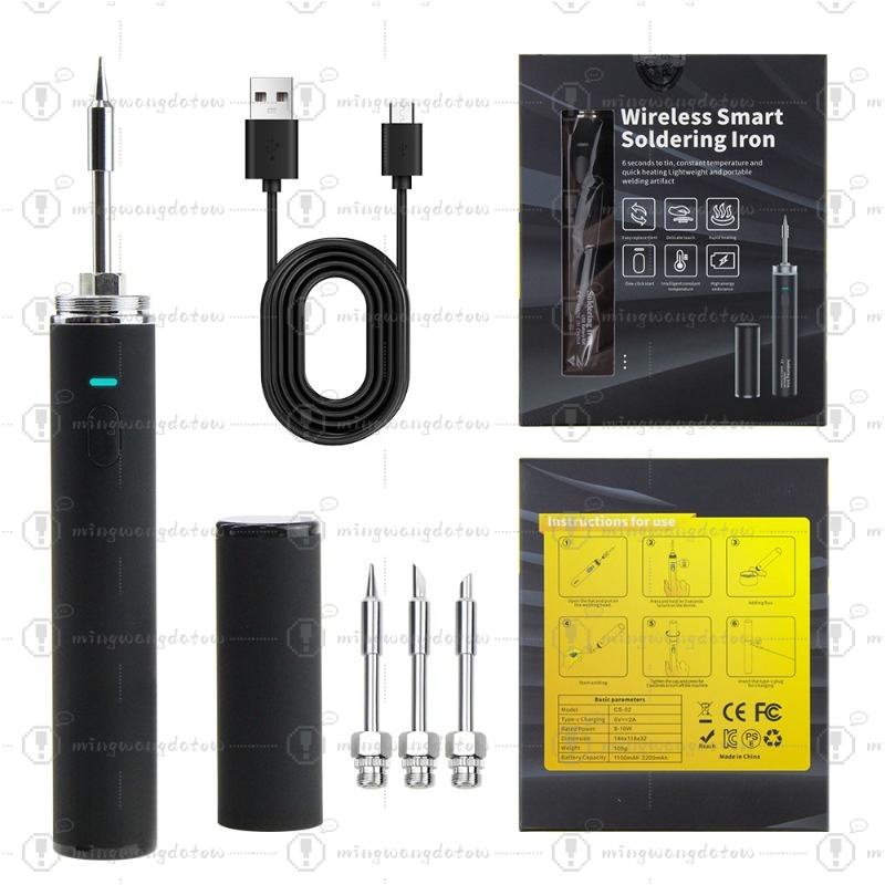 مكواة لحام لاسلكية صغيرة بمنفذ - مراجعة Soldering Iron Kit وسعره